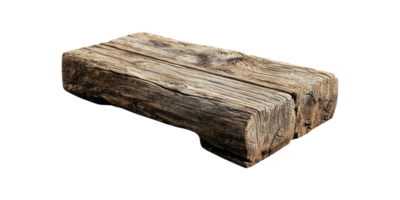 Old wooden log with weathered texture isolated on transparent background png