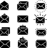 mail envelope icon set, email icon set vector