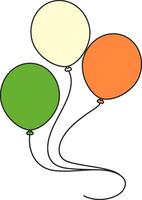 St. Patrick's Day, a bunch of balloons in the colors of the Irish flag, green, white, orange, retro vintage style, flat icon isolated on a white transparent background vector