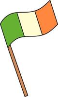 St. Patrick's Day, Irish flag, green, white, orange, retro vintage style, flat icon isolated on a white transparent background vector