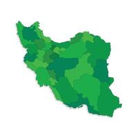 Iran map with border highlighted regions, states, isolated on white background. Template map of Iran. Detailed illustration. vector