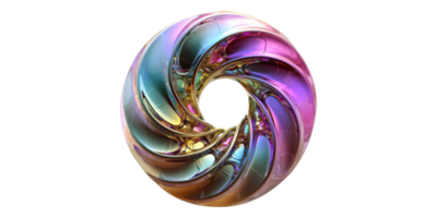 Multicolored abstract spiral design isolated on transparent background png