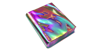 Iridescent rectangular box isolated on transparent background png