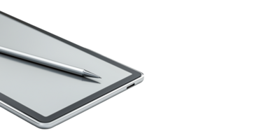 Digital tablet with stylus pen isolated on transparent background png