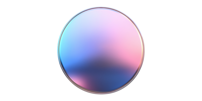 Glossy circular gradient icon isolated on transparent background png