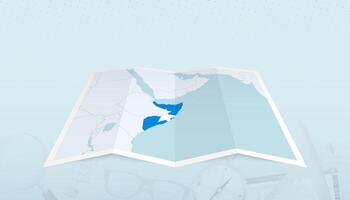 Map of Somalia with the flag of Somalia in the contour of the map on a trip abstract backdrop. vector