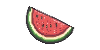 Pixel art watermelon slice isolated on transparent background png