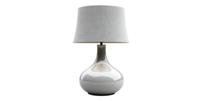 Modern table lamp with grey shade isolated on transparent background png