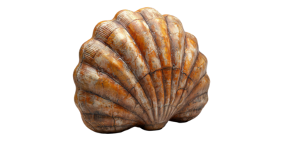 Scallop shell texture isolated on transparent background png
