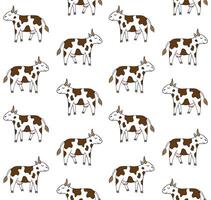 Seamless pattern of hand drawn doodle sketch cows vector