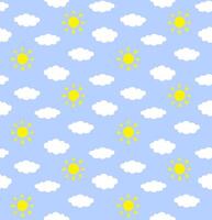 Seamless pattern of hand drawn doodle sketch clouds and sun vector