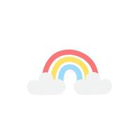Hand drawn doodle sketch rainbow isolated on white background vector