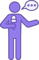 Colored Interviewer Icon. Information Collection Through Survey and Questionnaire. Journalist with Microphone. Journalism Concept vector