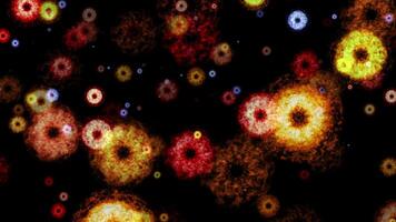 Loop splash bomb particles animation on black abstract background video