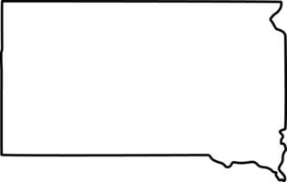 Map Of South Dakota Outline Design On White Background vector