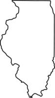 Map Of Illinois State U.S. Outline Design vector