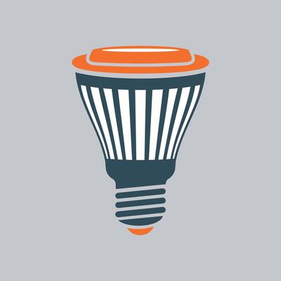 simple light bulb icon for lighting on white background