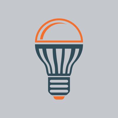blue light bulb icon sign on white background