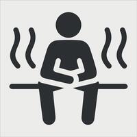 icon sign of a person sitting in a sauna on a white background vector