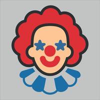 colored icon of clown face in cap isolated vector