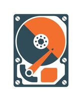 computer hard drive icon for files on white background vector