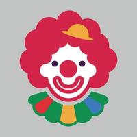 colored icon of clown face in cap isolated on white background vector