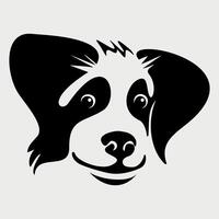 icon silhouette of a dog's face on a white background vector