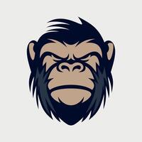 monkey face icon front view isolated vector