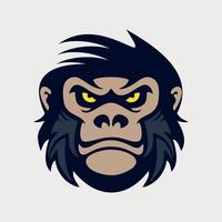 monkey face front view on white background vector