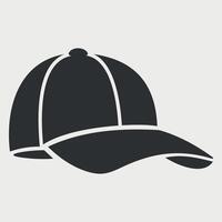 black and white cap icon on white background vector