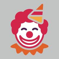 icon of clown face in cap on white background vector