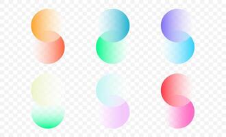 Transparent graphic design circles element . Connected round shapes. Company logo. vector