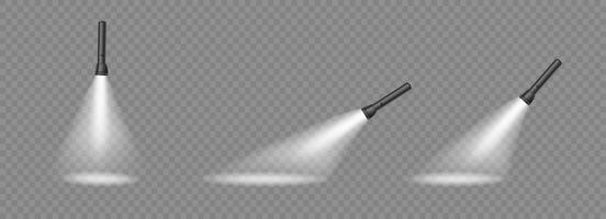 Flashlight, light bulb, spotlight, advertisement. Lantern silhouette on a transparent background. vector
