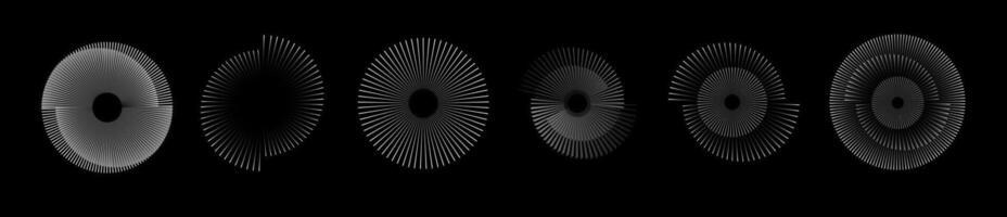 Spiral sound wave rhythm line dynamic abstract. Circular spiral sound wave rhythm from lines. vector