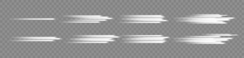 Glowing white speed lines. Motion High speed speed and blur. Dynamic lines. Light wave. vector