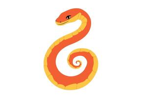 Orange Snake in a Minimalist Style. Elegance, simplicity, and movement. Represents fluidity, adaptability, and design aesthetics. vector