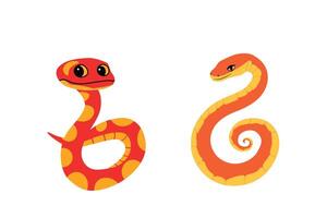 Two Stylized Snakes Facing Each Other vector