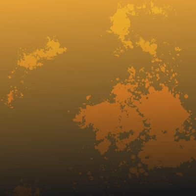 a yellow and black background with splatters