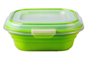 A green plastic container with a lid png