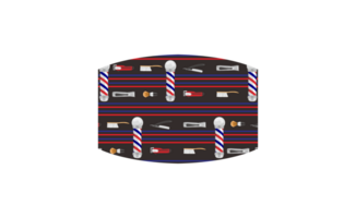 Barber Shop Tools Mask Design in Unique Pattern Style png