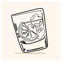 Lemonade sketch set in doodle style vector