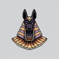 Pixel art illustration Anubis Egypt. Pixelated Anubis God. Anubis Egypt God Icon pixelated for the pixel art game and icon for website and game. old school retro. vector