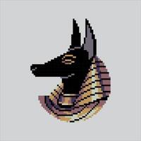 Pixel art illustration Anubis Egypt. Pixelated Anubis God. Anubis Egypt God Icon pixelated for the pixel art game and icon for website and game. vector
