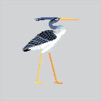 Pixel art illustration Egyptian Bennu. Pixelated Bennu Heron. Egyptian Bennu Heron Bird Icon pixelated for the pixel art game and icon for website and game. old school retro. vector