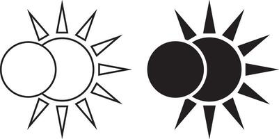 outline silhouette eclipse icon set vector