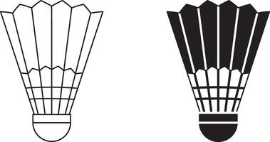 outline silhouette Shuttlecock icon set vector