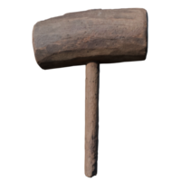 A wooden hammer on a transparent background png
