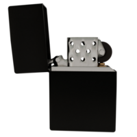 A black and white lighter with a white dot on it png