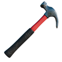 A hammer with a red handle on a transparent wallpaper png
