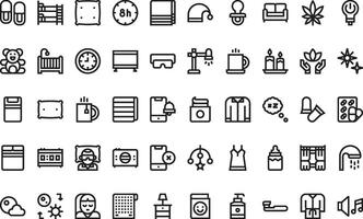 Time to sleep icons High-Quality Icons Collection with Editable Stroke. Ideal for Professional and Creative Projects vector